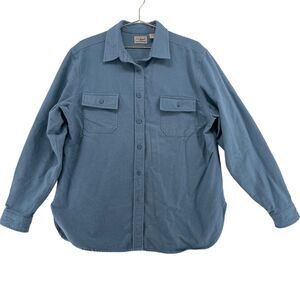 L.L. Bean Women's XL Top Blue Green Flannel Button Up Shirt Jacket Long Sleeve